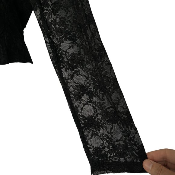 Madden NYC Lace Whimsigoth Crop Top Womens Size XXL Black Fairy Grunge Witchy - Picture 4 of 8